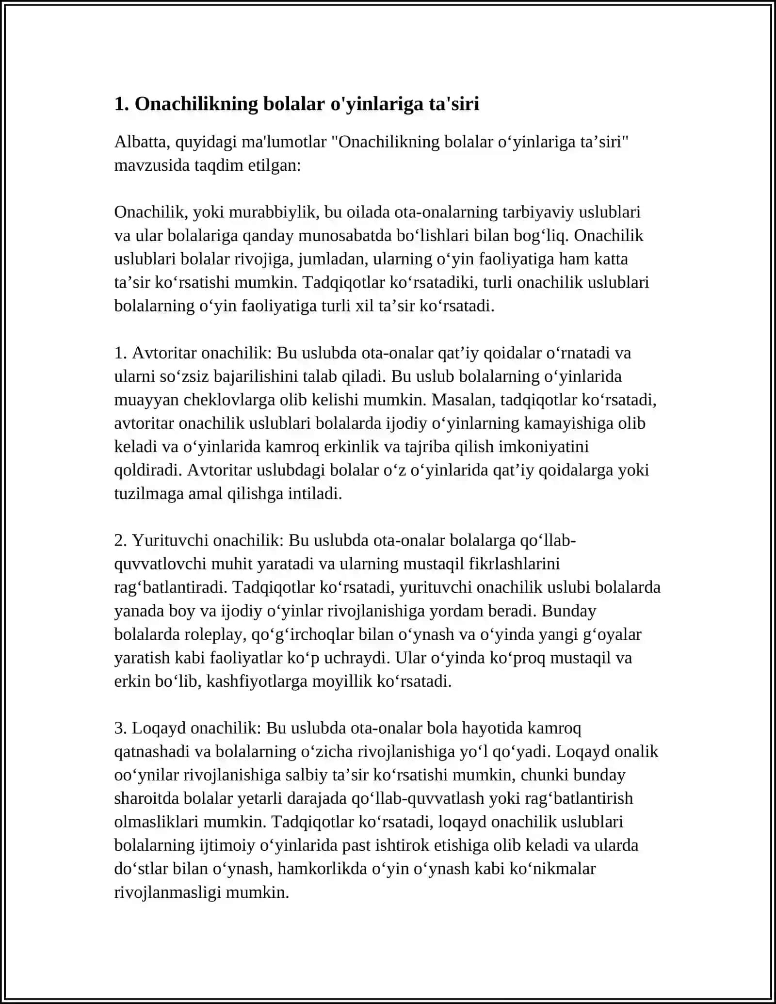 BOLALARNI O'YNAYDIGAN ONACHILIK HAQIDAGI MALUMOT 4