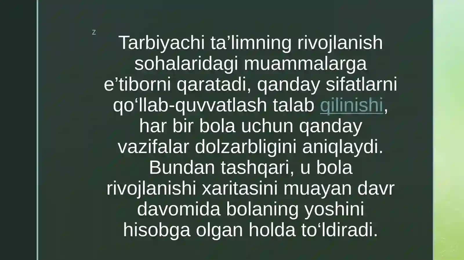 BOLANING RIVOJLANISH XARITASI 4