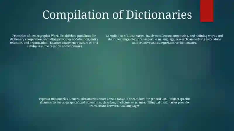 Principles Of Lexicographic Work And Compilation Of Dictionaries 4