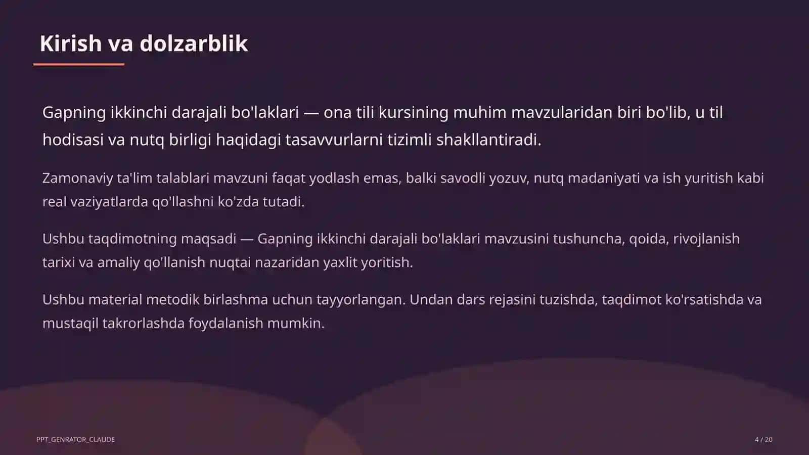 Gapning ikkinchi darajali bo'laklari (8-sinf) 4