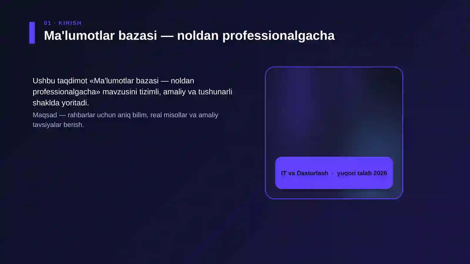 Ma'lumotlar bazasi — noldan professionalgacha 4