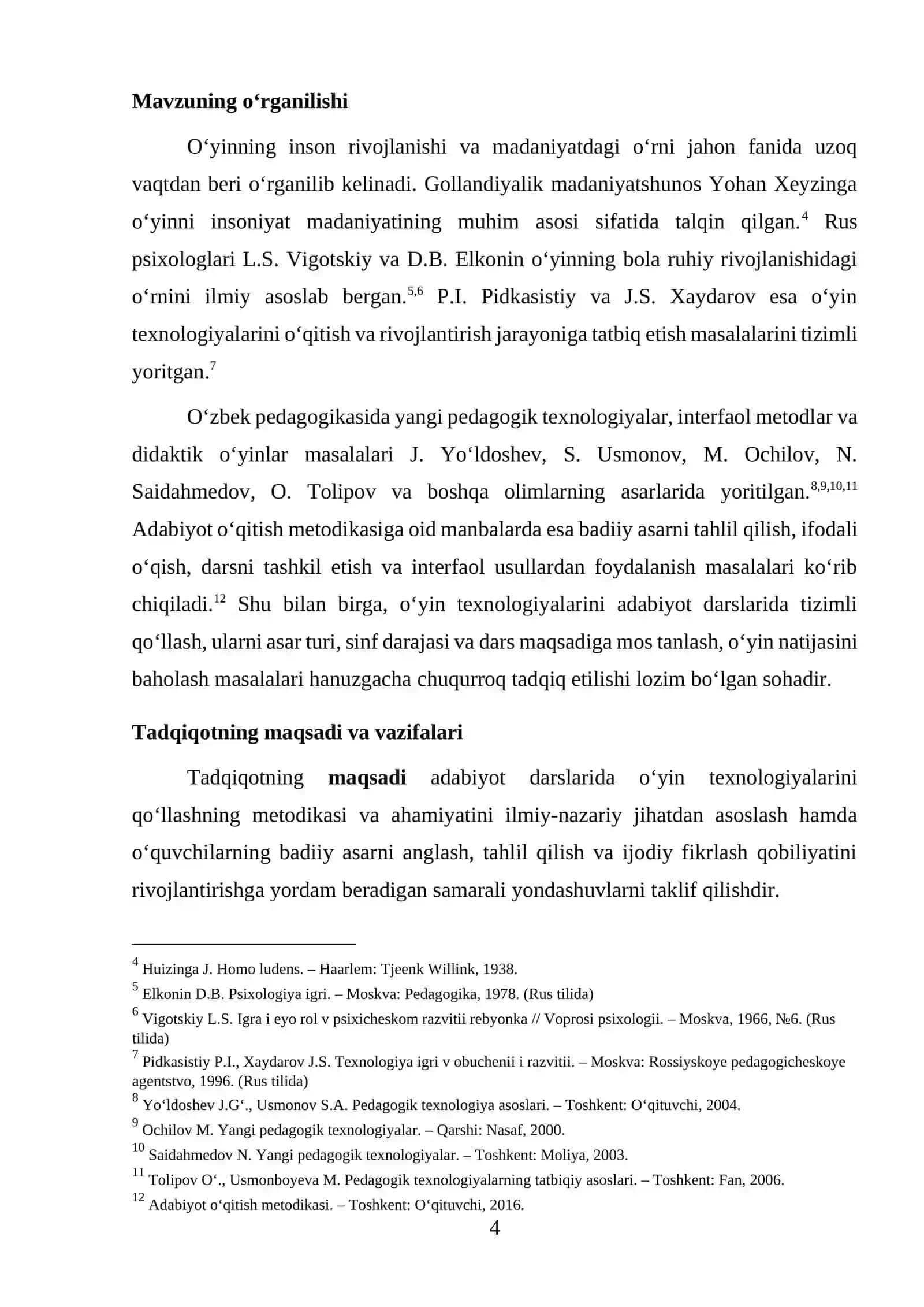 ADABIYOT DARSLARIDA O‘YIN TEXNOLOGIYALARINI QO‘LLASH METODIKASI VA AHAMIYATI 4