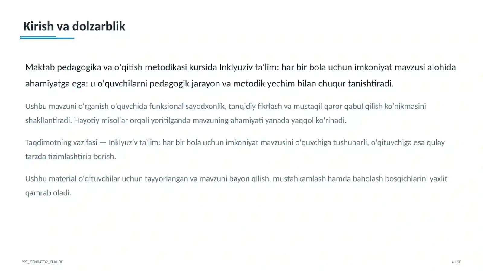 Inklyuziv ta'lim: har bir bola uchun imkoniyat 4