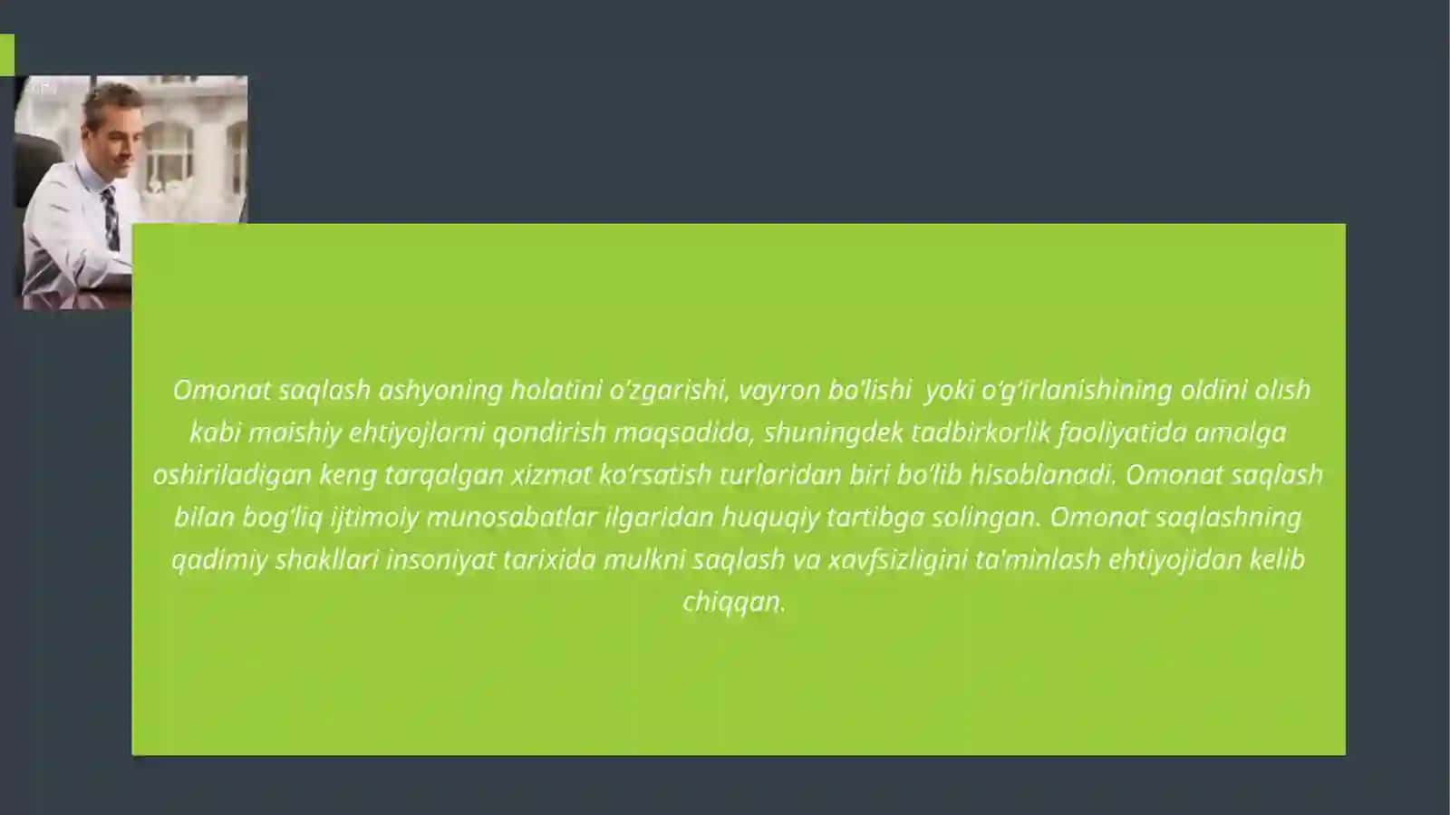 Omonat saqlashning umumiy qoidalari va uni alohida turlari 4