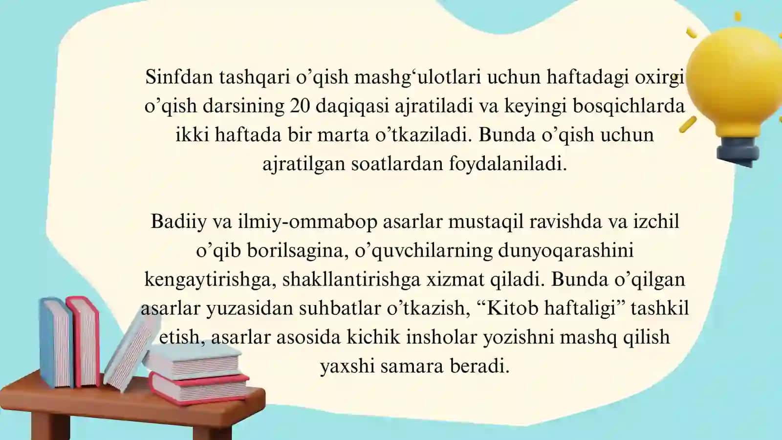 Mustaqil kitobxonlikni shakllantirish yuzasidan 3-4 sinflar uchun metodik tavsiyalar 4