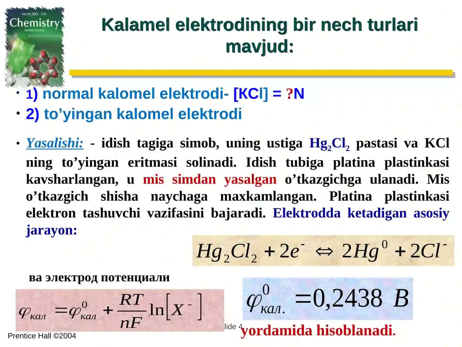 Elektroliz va unda ketadigan kimyoviy jarayonlar 4