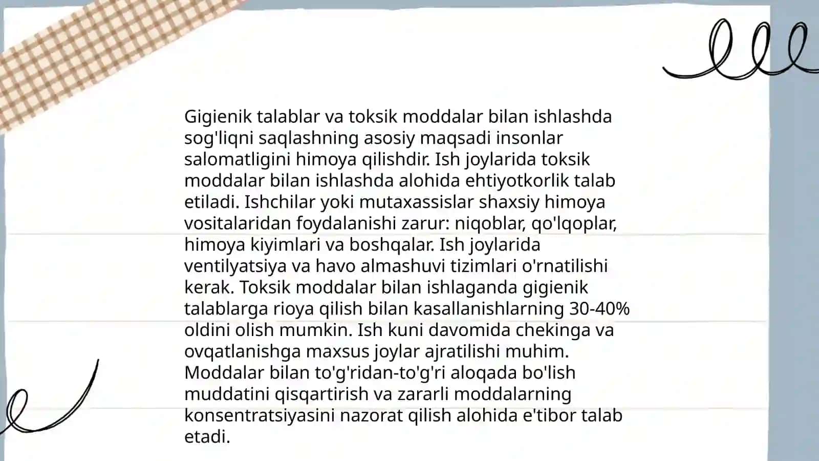 Zaharlanish xavfi yuqori bo'lgan kasblarda ishlovchilarga maxsus ovqatlanish dasturlari 4