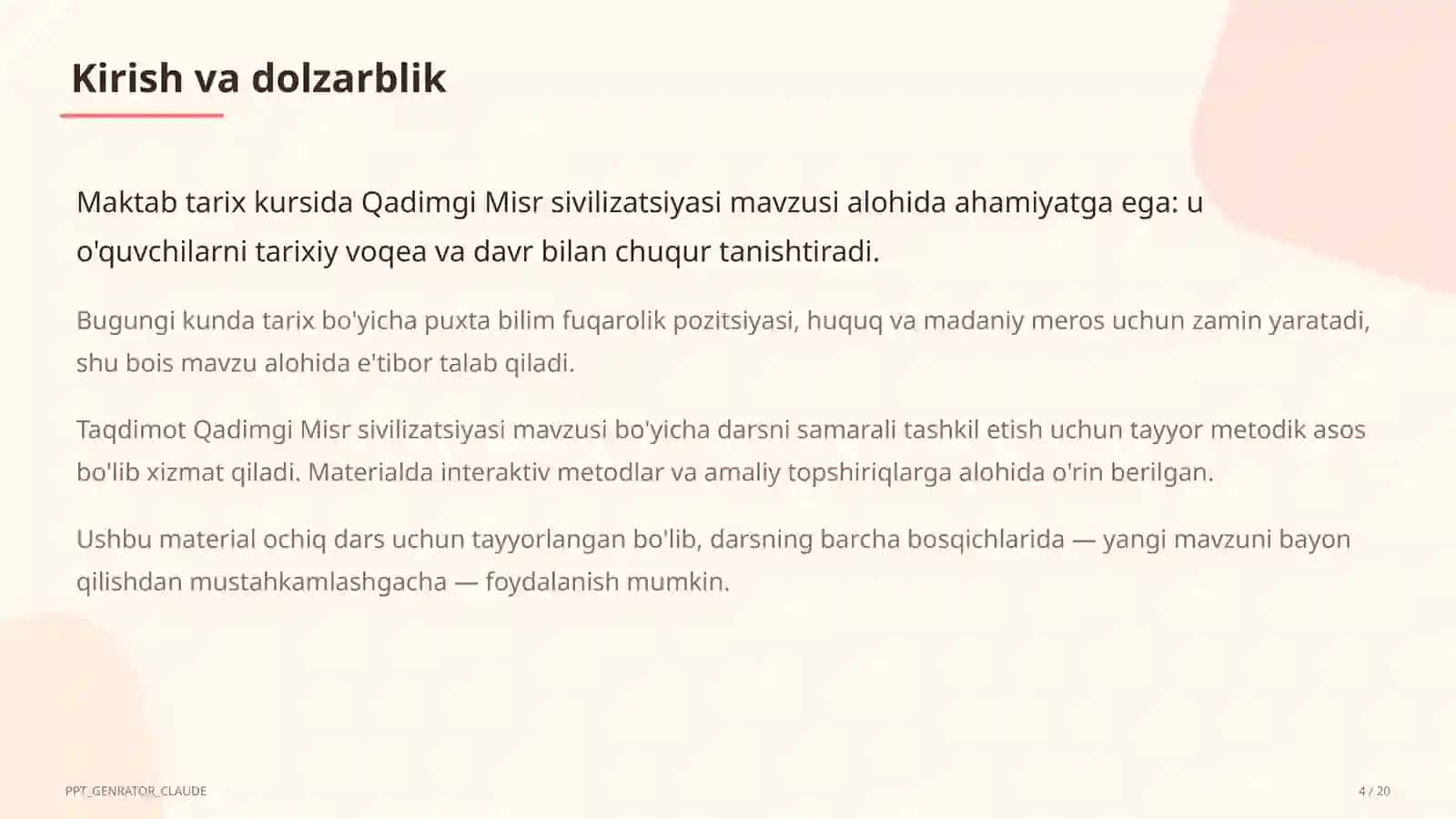 Qadimgi Misr sivilizatsiyasi (6-sinf) 4