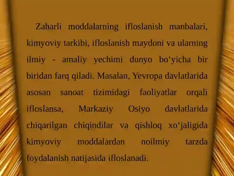 Zaharli va texnogen chiqindilar bilan ifloslanishi 4