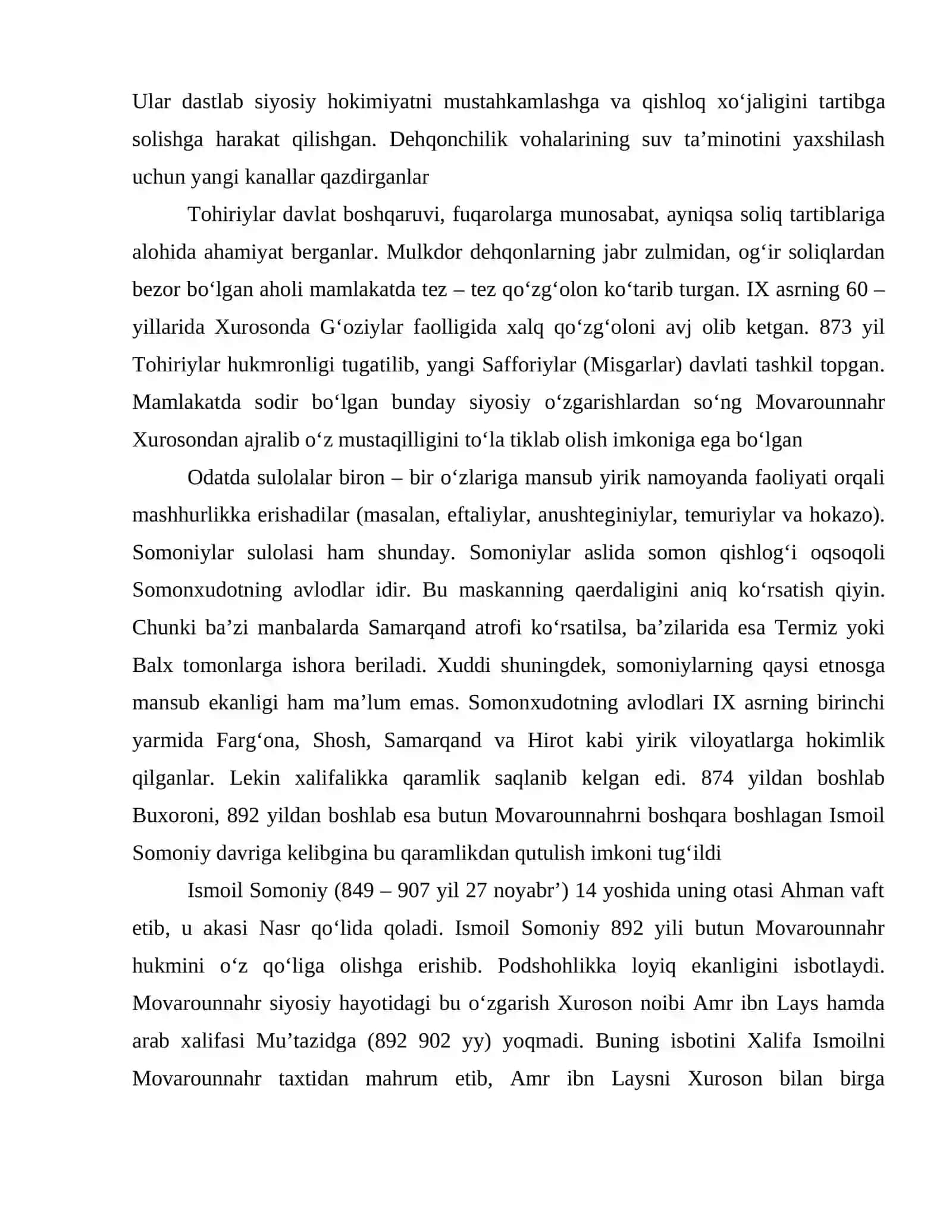 Oʻrta Osiyo sulolalari IX–XIII asrlarda 4