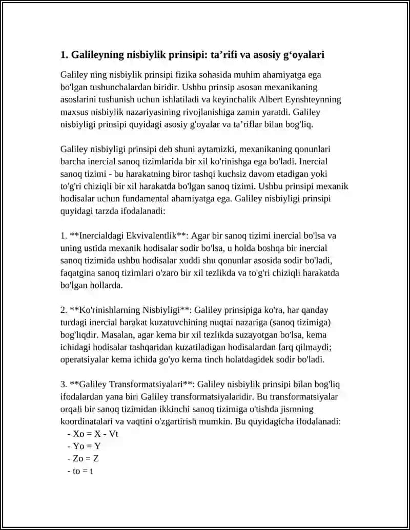 Galileyning nisbiyligi prinsipi 4