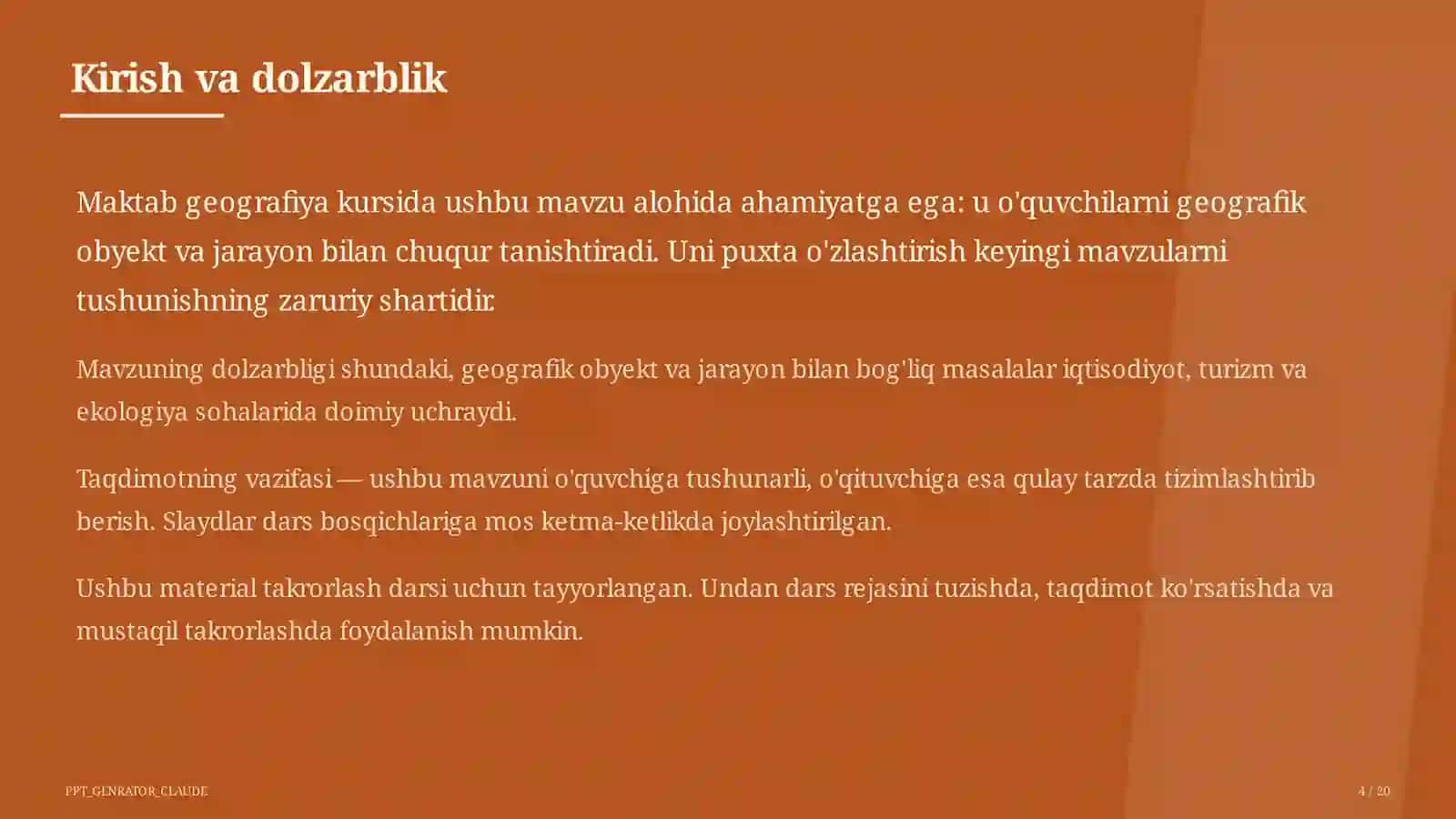 Turizm geografiyasi va O'zbekistonning turistik salohiyati (11-sinf) 4