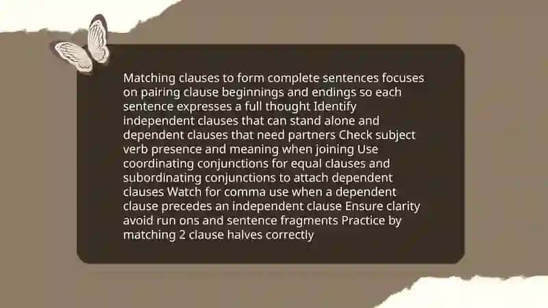 Matching sentence endings 4