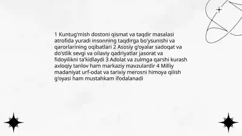 Kuntug`mish dostoni tahlil 4