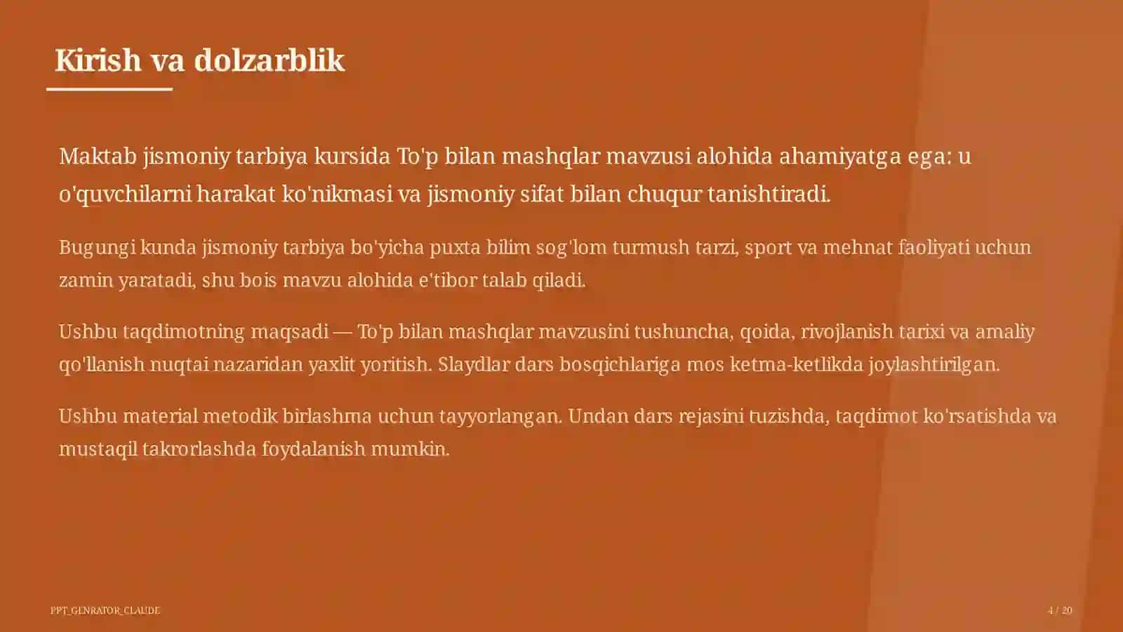 To'p bilan mashqlar (2-sinf) 4