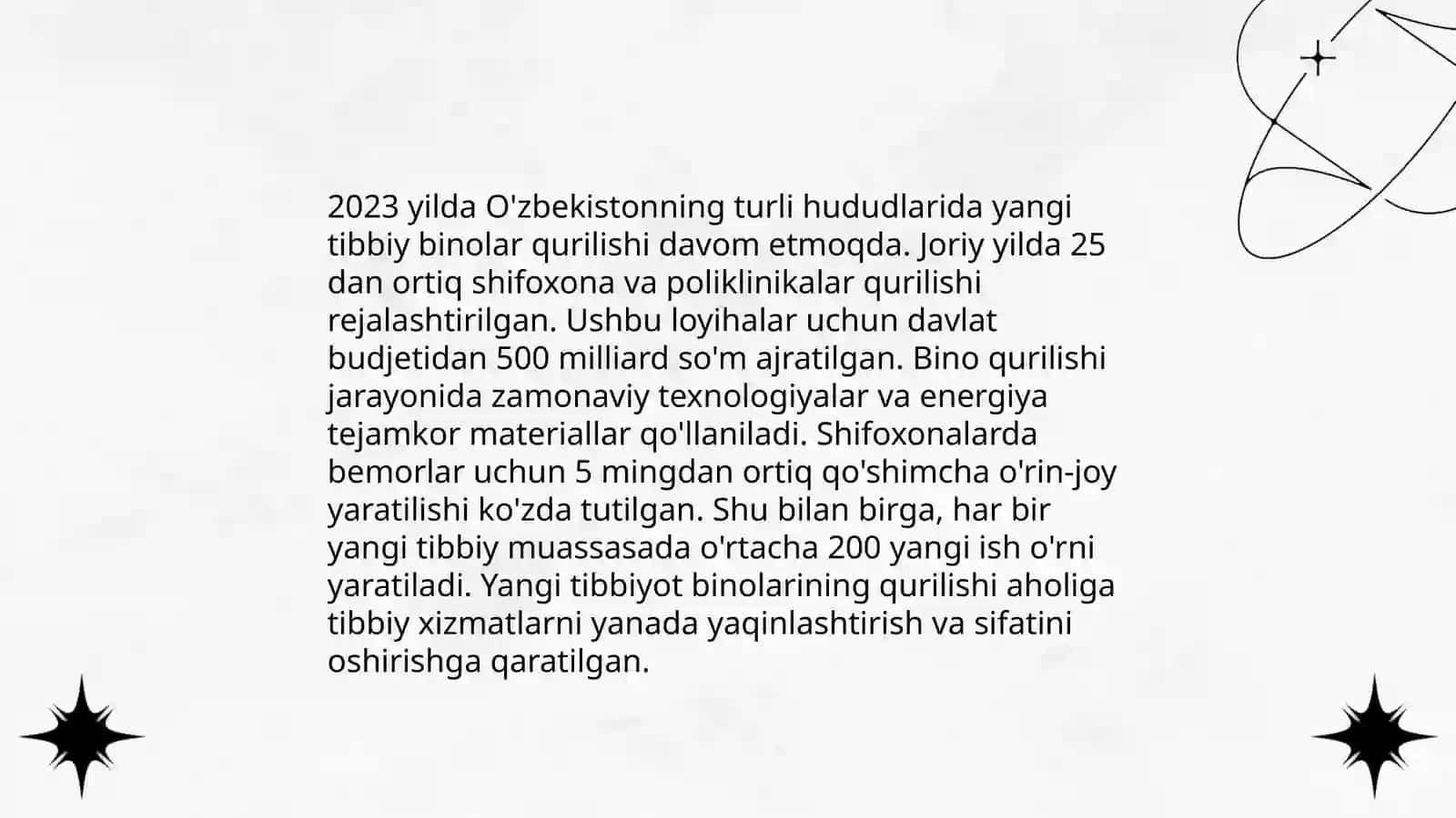 Tibbiy muassasalarni ko'chirish, joylashtirish va faoliyatini tashkil etish 4