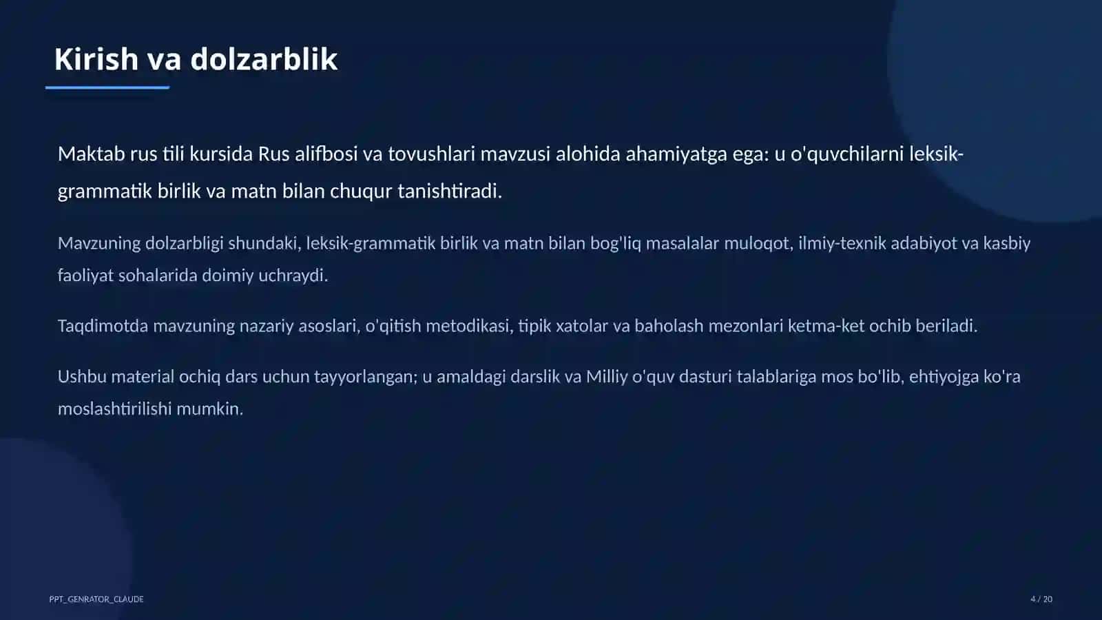Rus alifbosi va tovushlari (2-sinf) 4