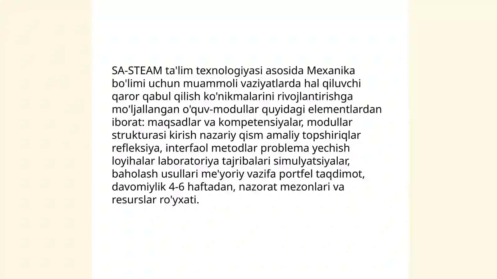 Metodik ishlanma "Mexanika boʻlimi" uchun 4