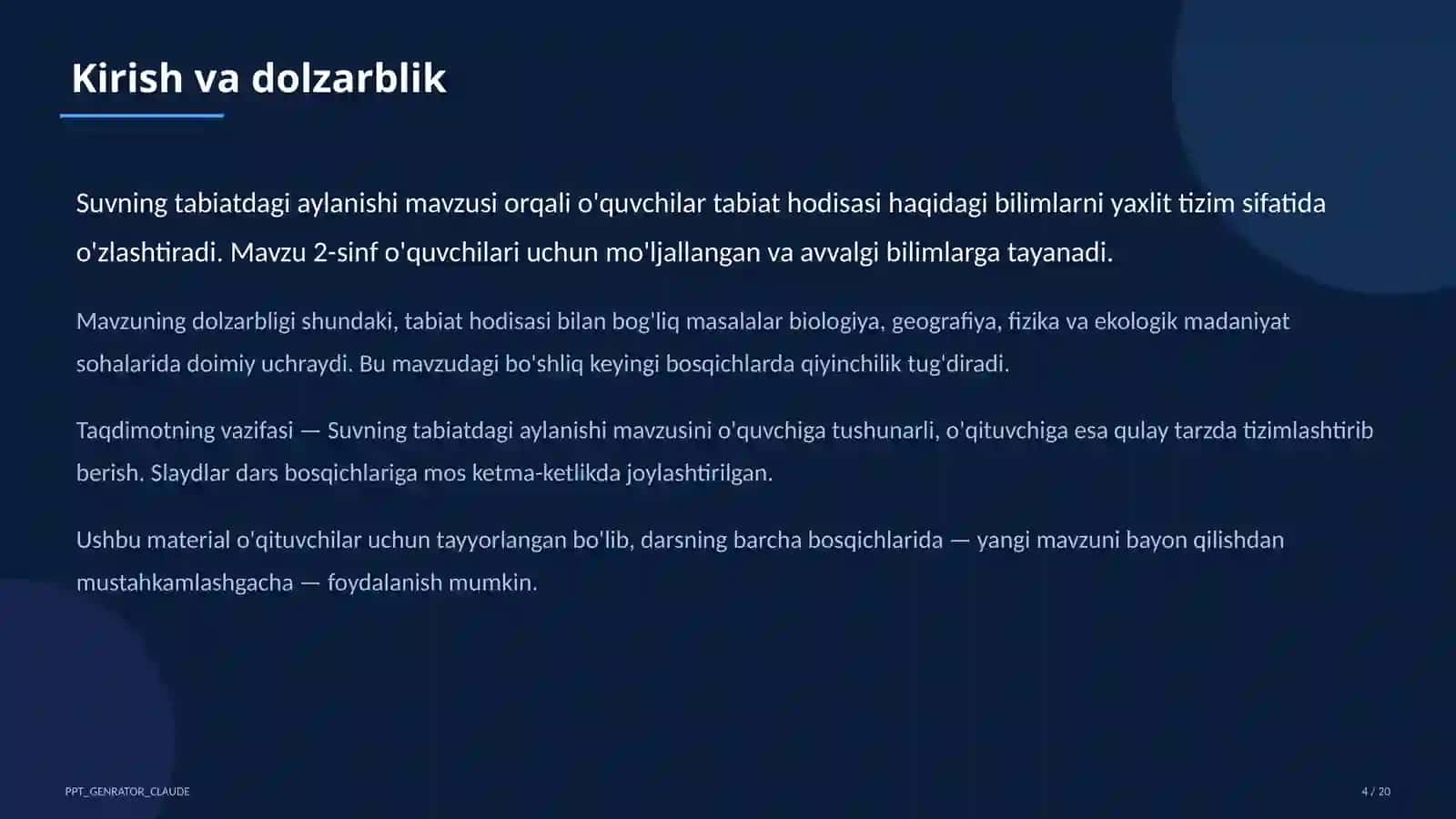 Suvning tabiatdagi aylanishi (2-sinf) 4