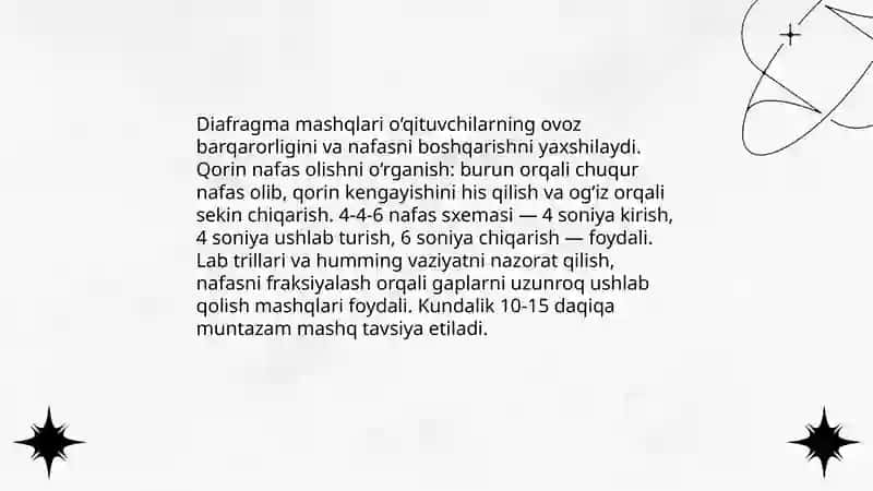 O’qituvchi nutqiga ta’sir ko’rsatuvchi mashqlar 4