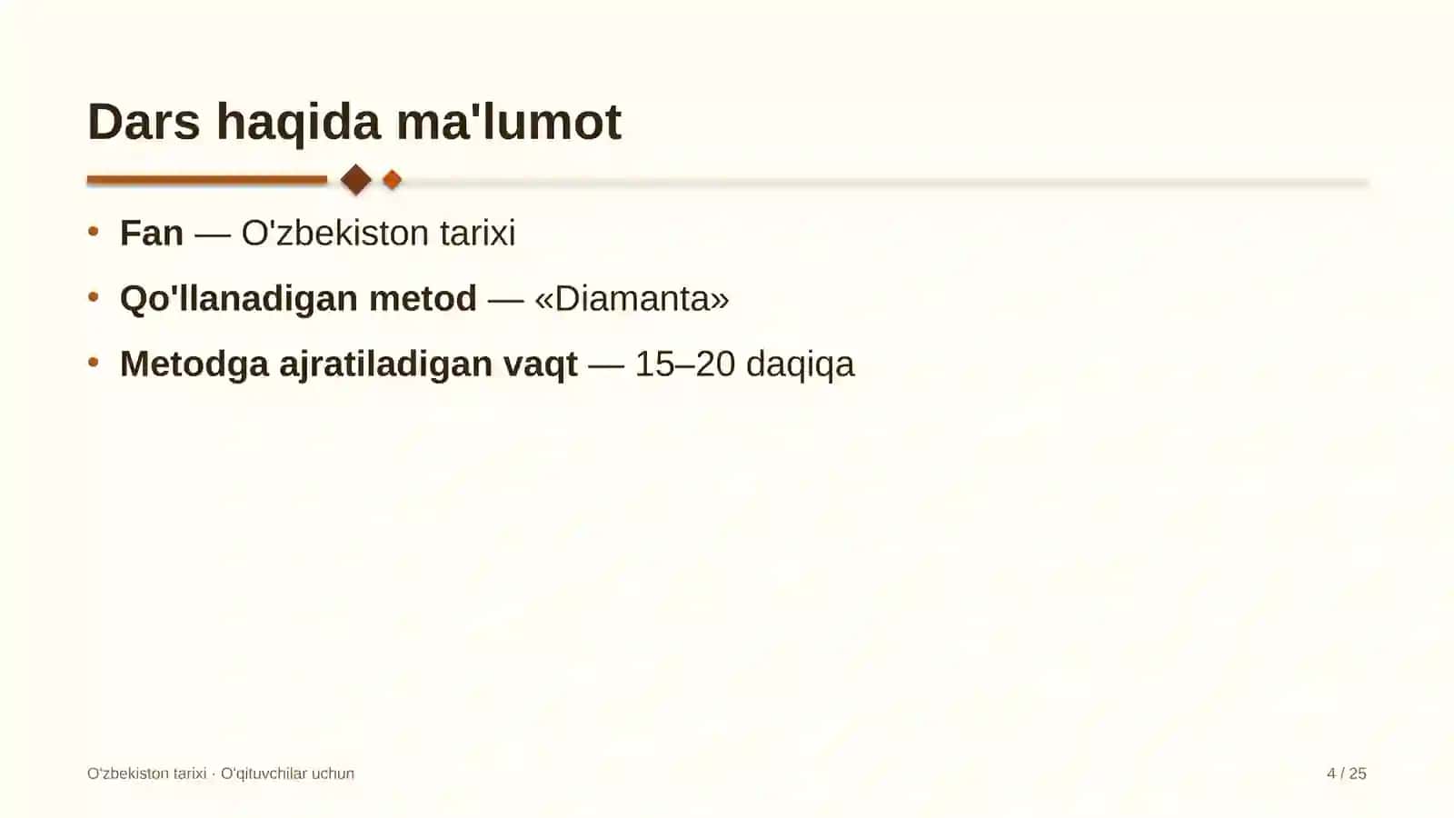 o'zbekiston tarixi darslarida diamanta metodidan foydalanish 4080 4