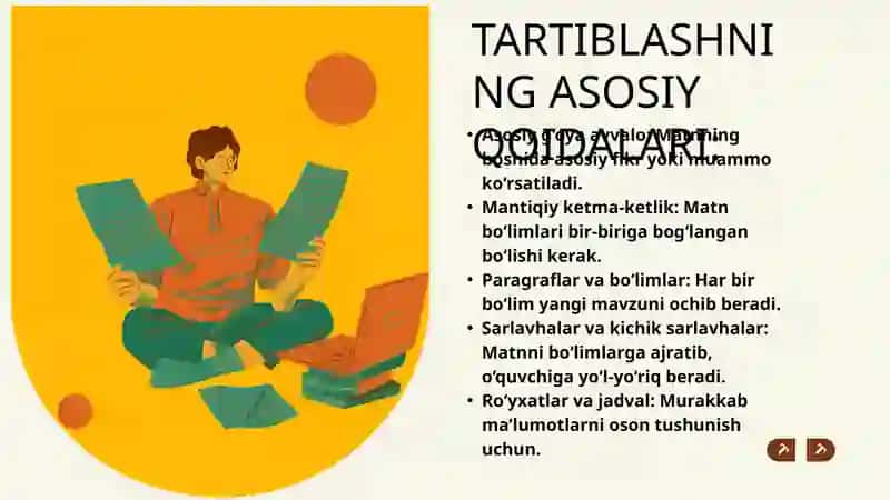 MATNNI TARTIBLASH VA FORMATLASH 4