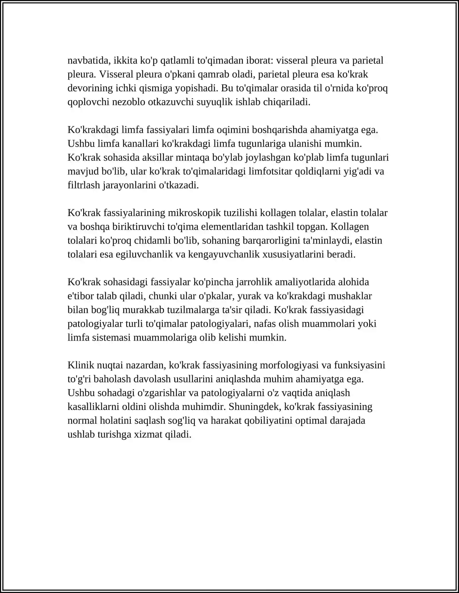KO‘KRAK VA QORIN FASSIYALARI, ULARNING KLINIK AHAMIYATI 4