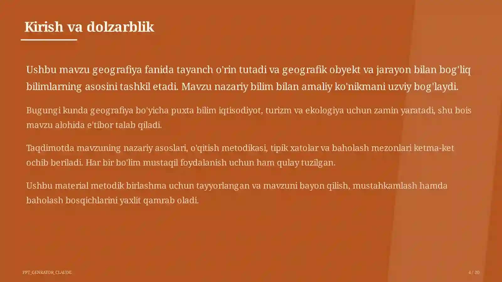 Turizm geografiyasi va O'zbekistonning turistik salohiyati (11-sinf) 4