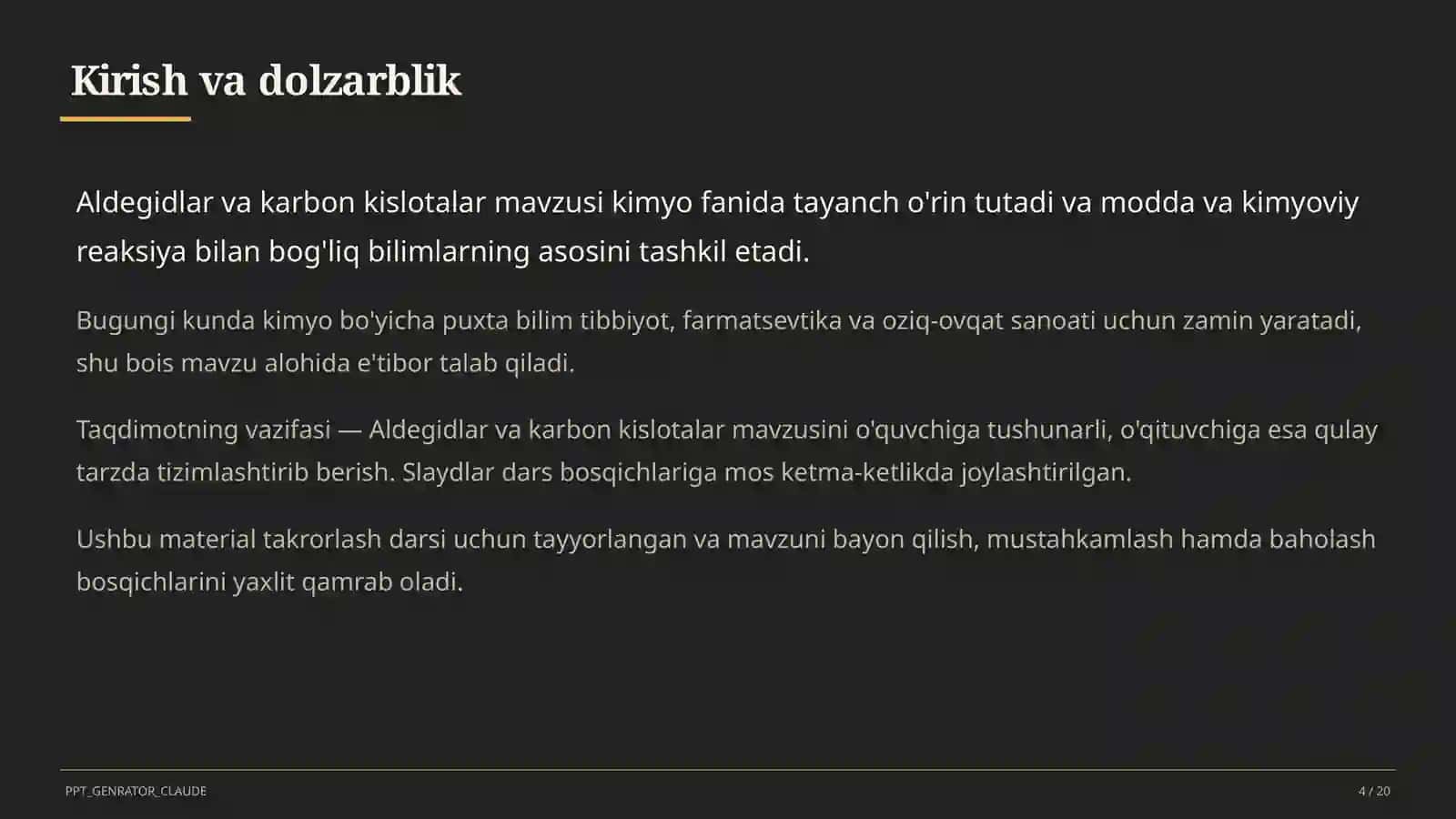 Aldegidlar va karbon kislotalar (10-sinf) 4