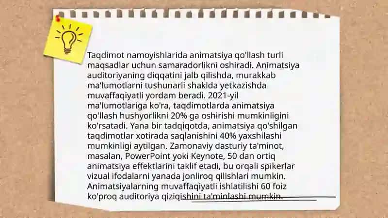 Animatsiya effektlari.Taqdimot namoyishini boshqarish 4