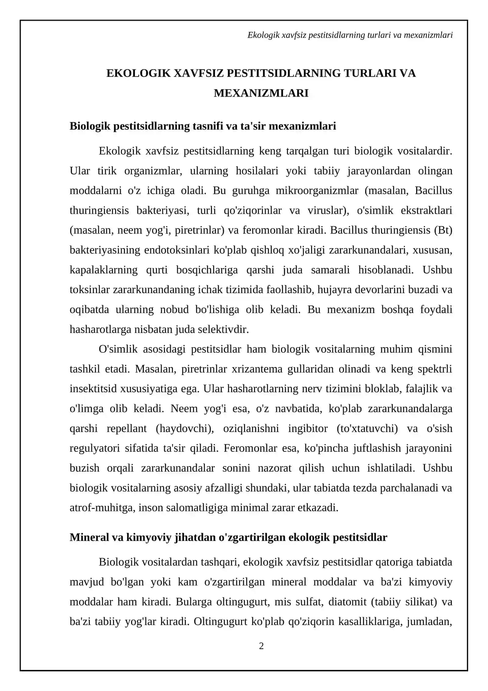 Ekologik xavfsiz pestitsidlar va ularning qollanilishi 4