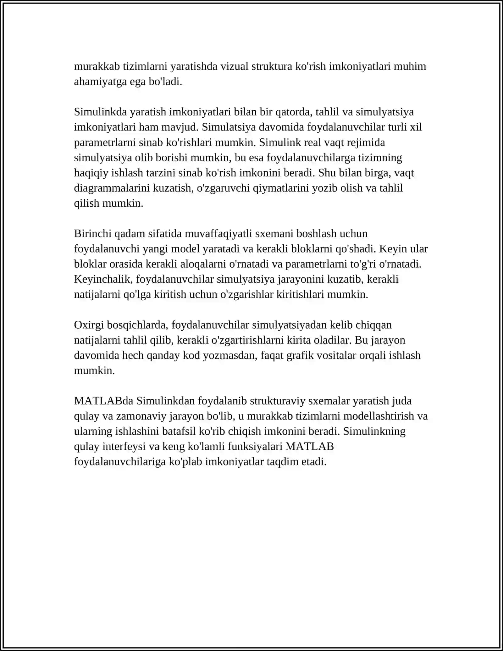 MATLAB muhitida strukturaviy sxemalar yaratish 4