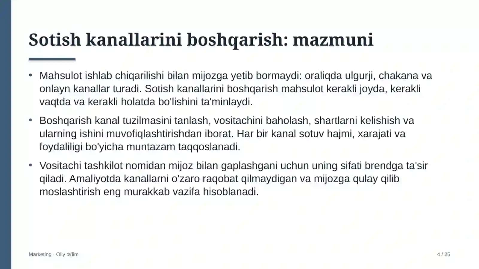 Sotish kanallarini boshqarish: mohiyati 4