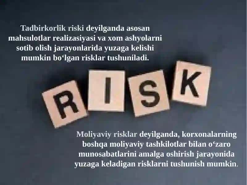 Korxonalarning moliyaviyrisklarini boshqarish 4