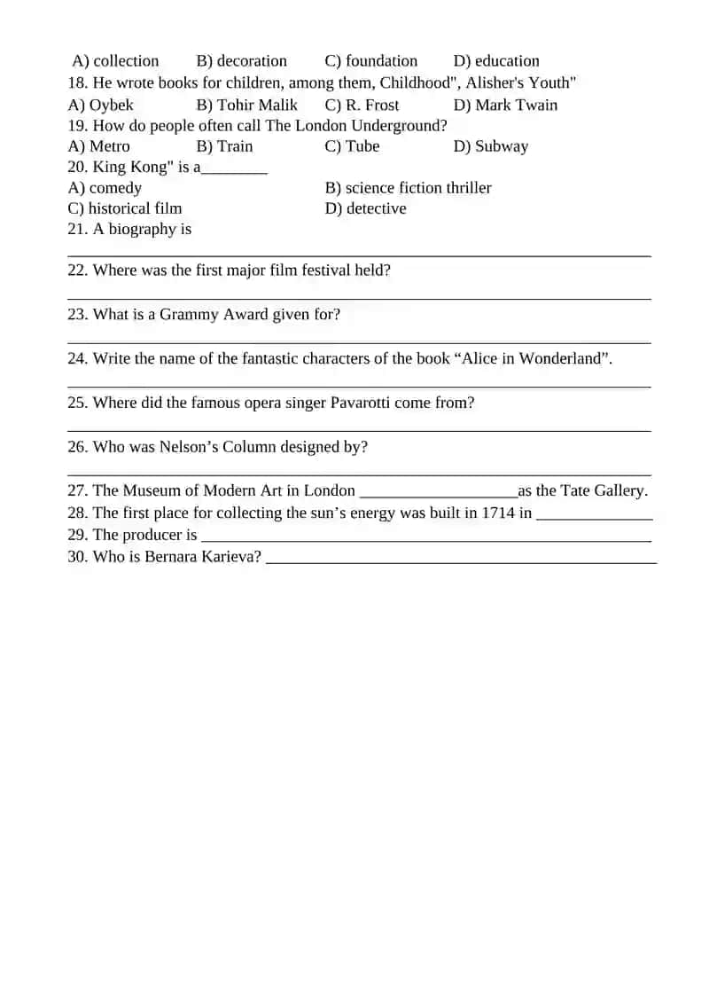 Grade 8. For ordinary schools. Version 1. 4