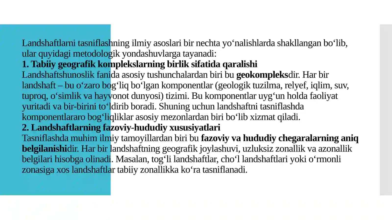 Landshaftlarni tasniflash 4