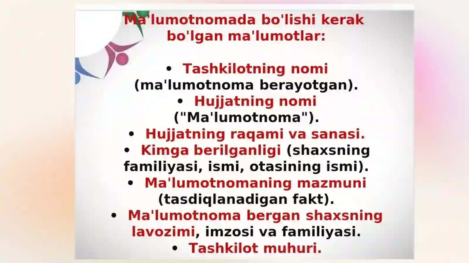 Malumotnoma: Yaratish va Undan Foydalanish 4