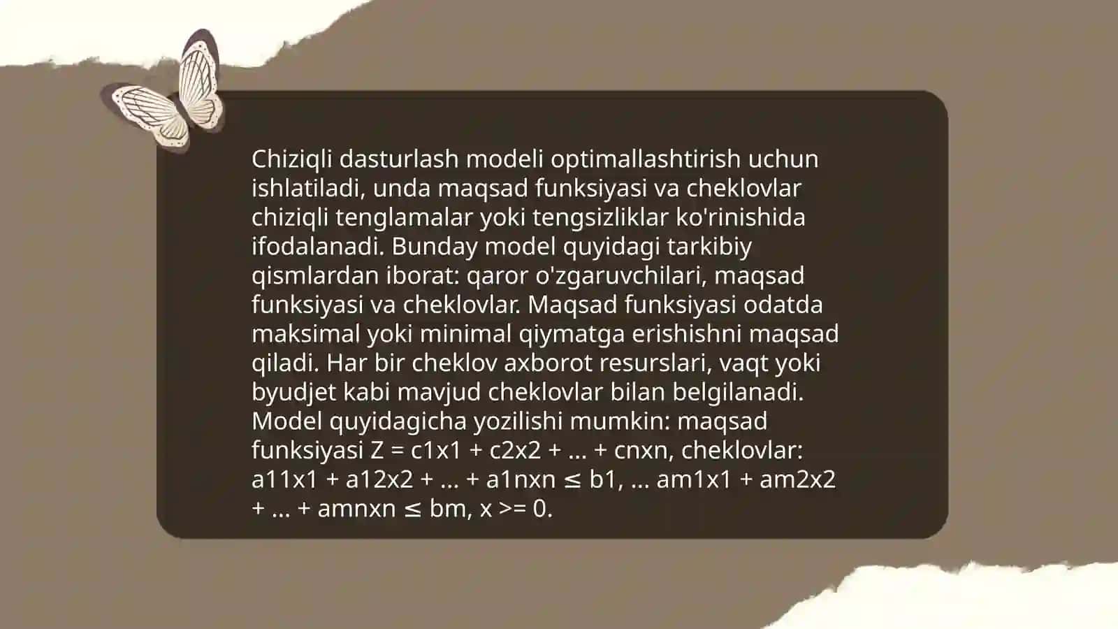 Simpleks usuli. Simpleks jadvallari 4