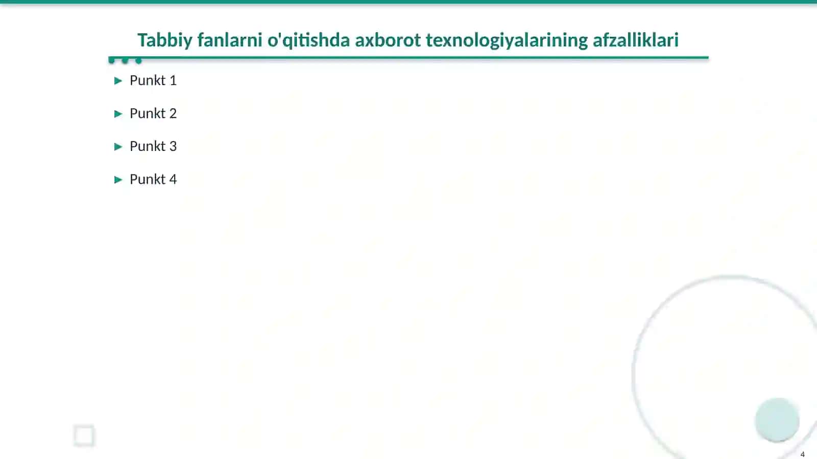 Boshlangʻich taʼlimda tabbiy fanlarni oʻqitishda axborot texnologiyalaridan foydalanishga oid 10 ta maqolani oʻrganish va tahlil qilish 4