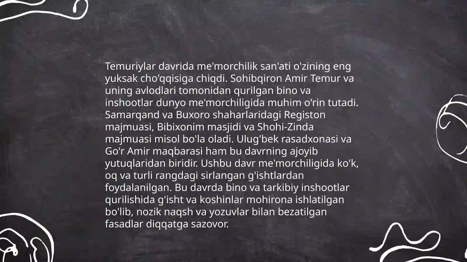 Temuriylar davrida ilm-fan va san'atning rivojlanishi 4