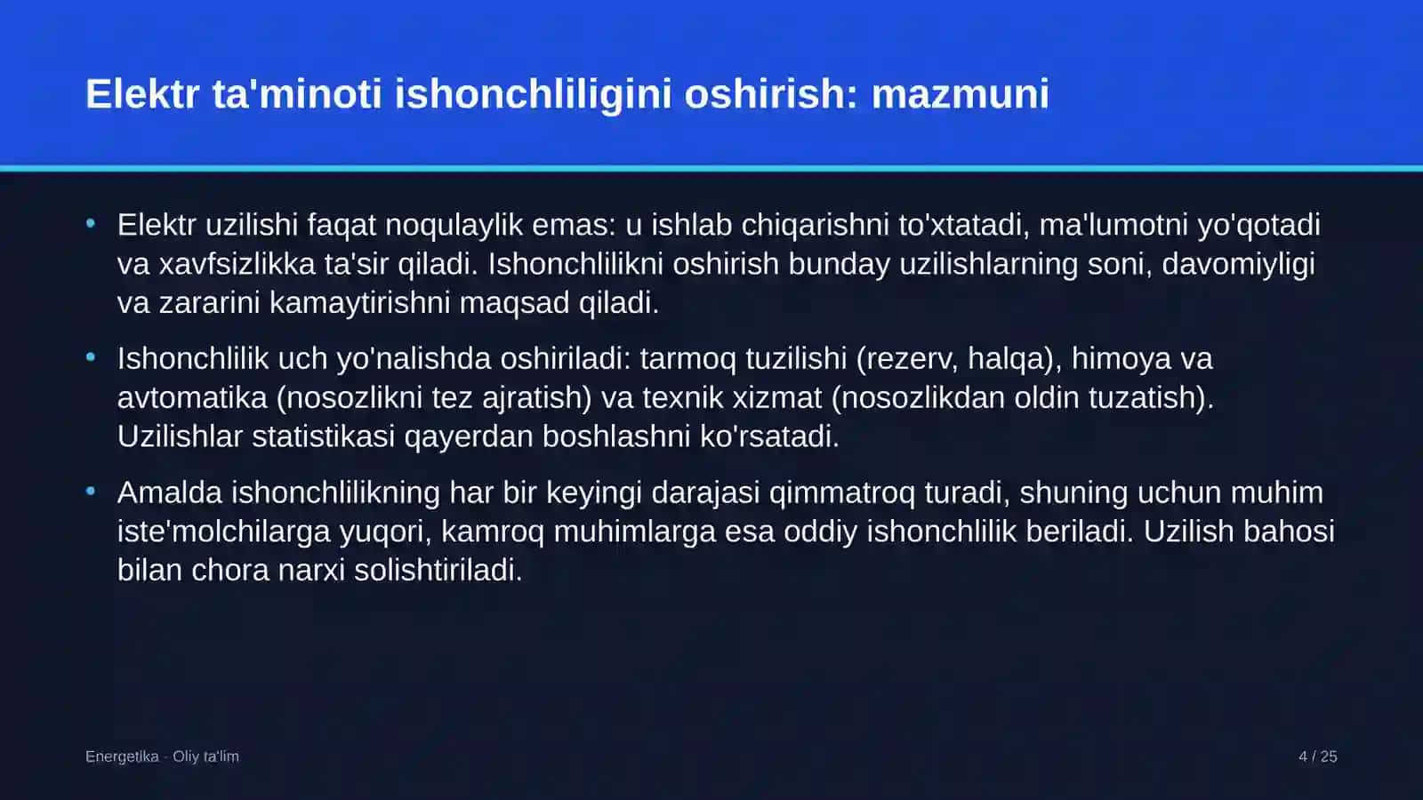 urug'chilik xo'jaliklarida elektr ta'minoti ishonchliligini oshirish 6214 4