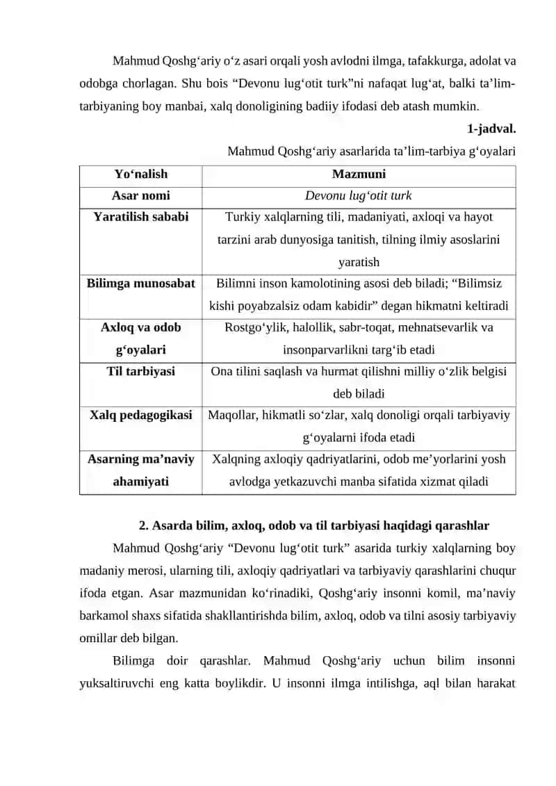 Mahmud Qoshgʻariy, Yusuf Xos Xojib asarlarida ta'lim-tarbiya masalalarining yoritilishi 4