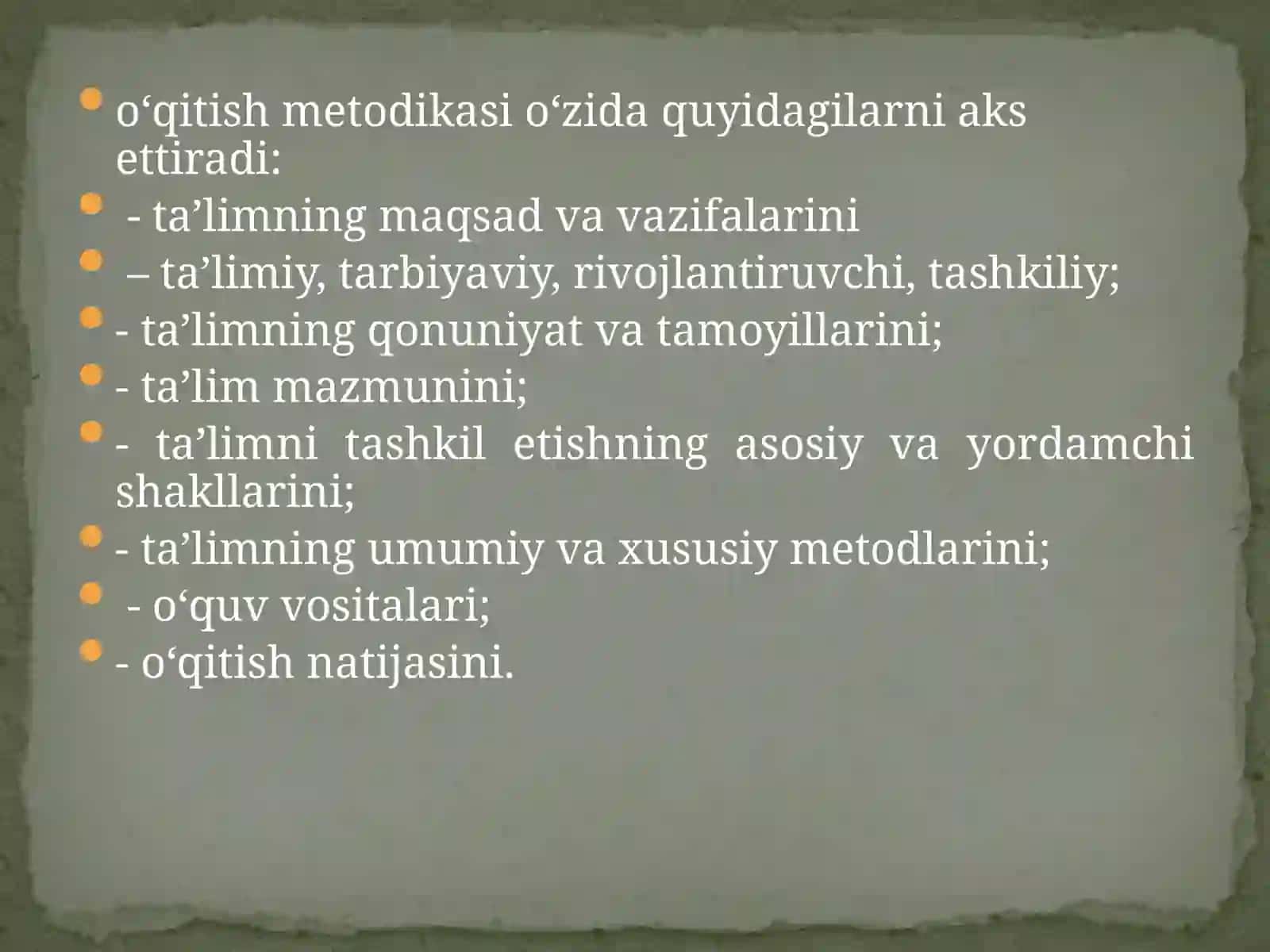 «Pedagogik fanlarnio`qitish metodikasi» fanining predmeti, maqsad va vazifalari. Metodika tushunchasi 4