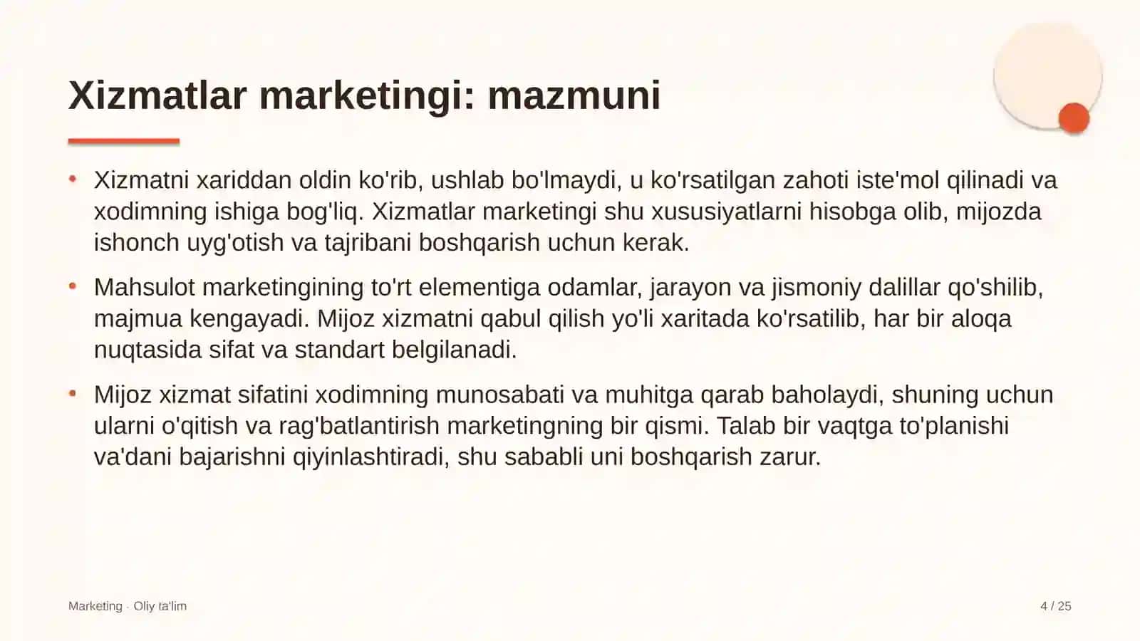 Bolalar tovarlari do'konlarida xizmatlar marketingi 4