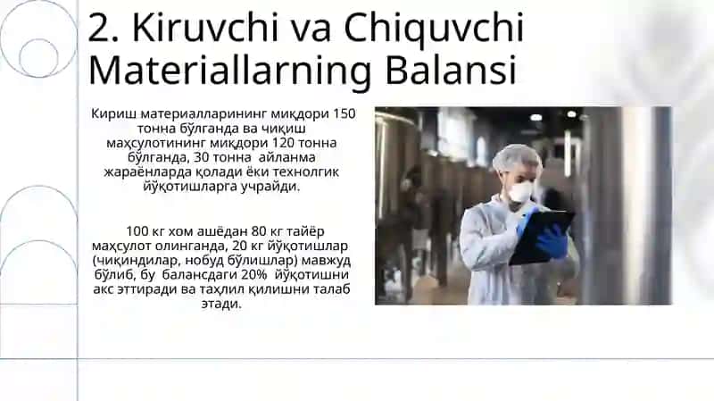 Kimyoviy Texnologiya Jarayonlarida Materiallar Balansi 4