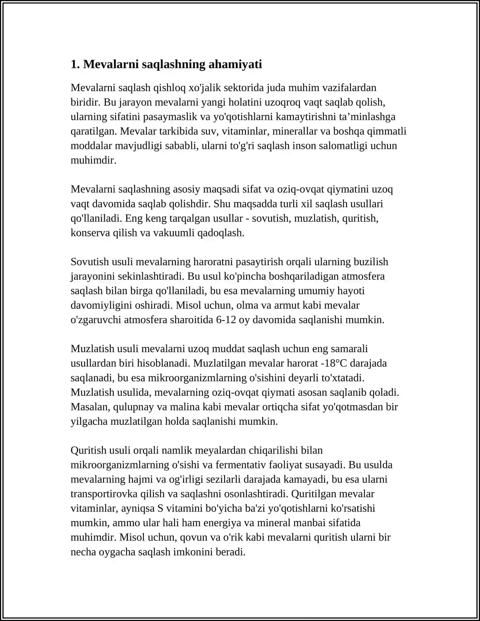 MEVALARNI SAQLASH 4
