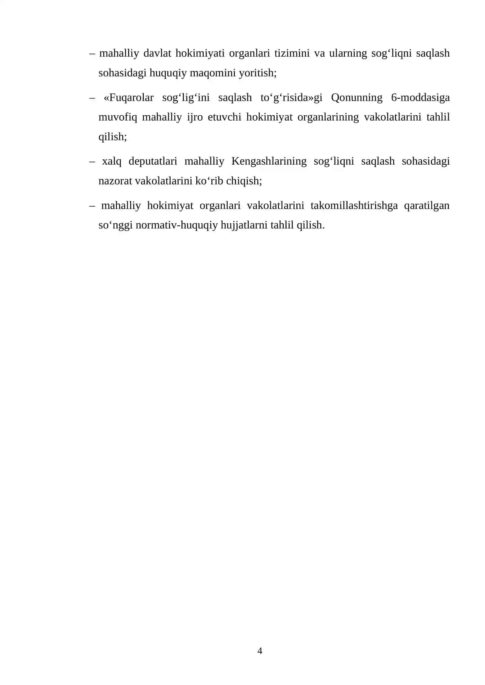 Mahalliy hokimiyat organlarining sog'liqni saqlash sohadagi vakolatlari 4
