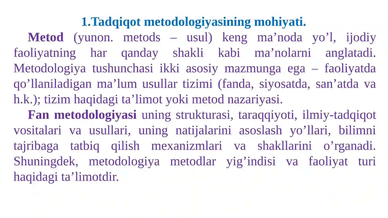 Tadqiqotmetodologiyasi va metodikasi 4