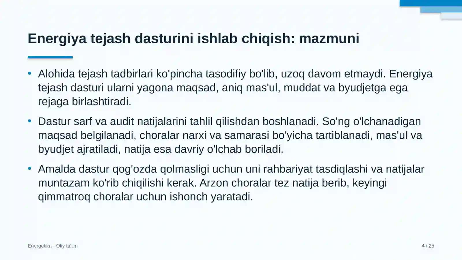 tadbirlarni tashkil etish agentliklarida energiya tejash dasturini ishlab chiqish 2976 4