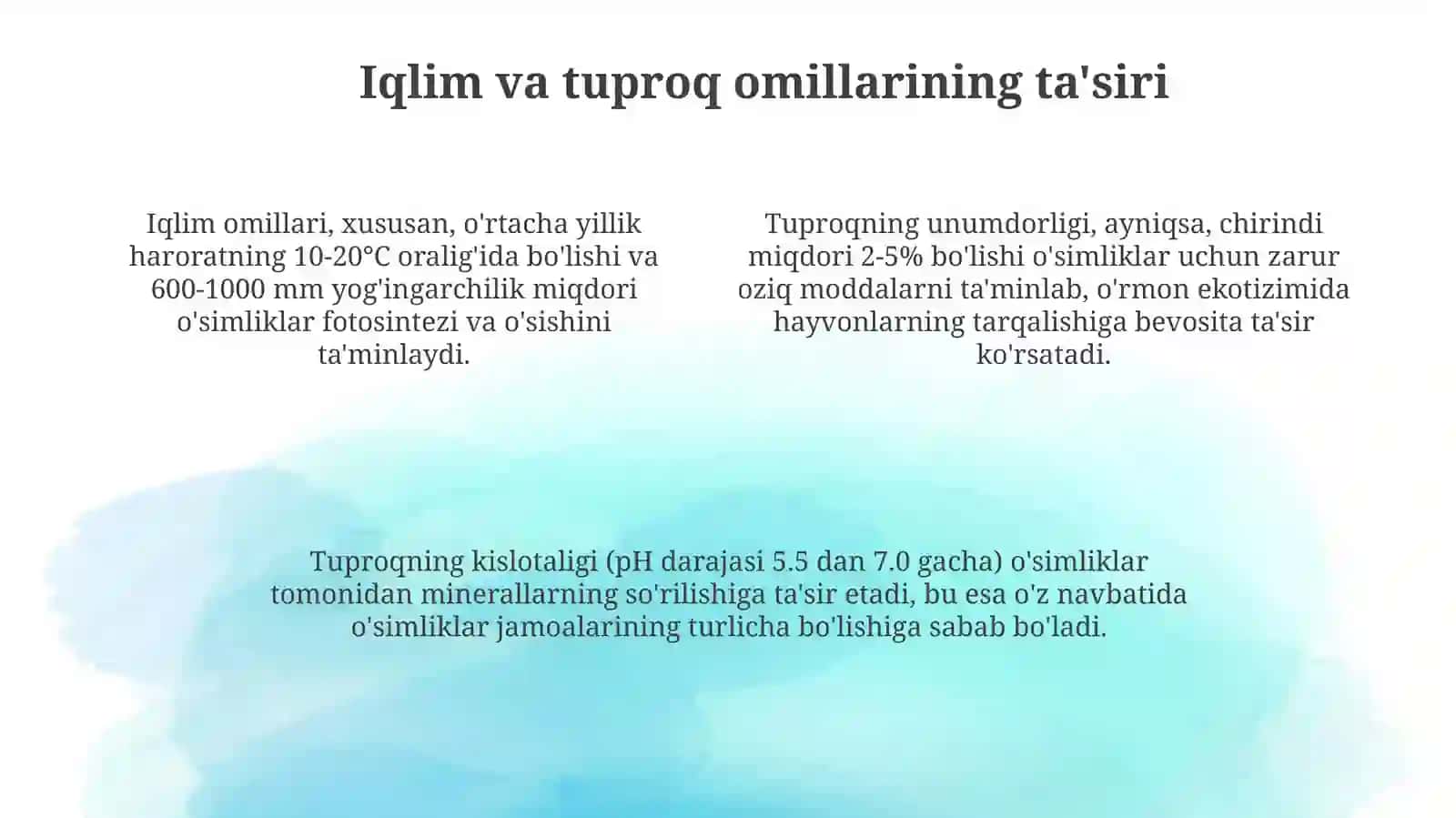Oʻrmon zonasida o'simliklar va hayvonlarning tarqalishi 4